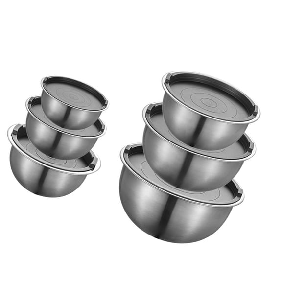 Stackable Nonrust Steel Mixing Bowl Silicone Nonslip Base Multipurpose