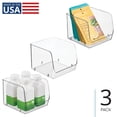 thumbnail image 1 of iDesign Stackable Open-Front Storage Bins - Set of 3 - Clear- Made in USA, 1 of 8