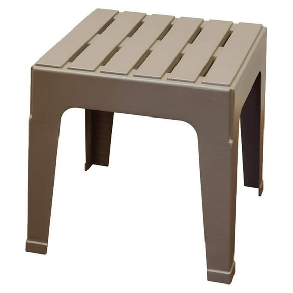 Stackable Outdoor Table, Portobello - Weather Resistant Resin Patio Table - Stackable Design - Made in USA