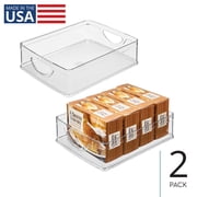 iDesign Stackable Pantry Bin with Handles - Set of 2 - Clear - Made in USA