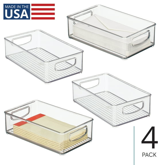 Stackable Pantry Bin with Handles - Storage Bin for Organizing Kitchen Cabinets, Fridge, or Freezer - Made in USA