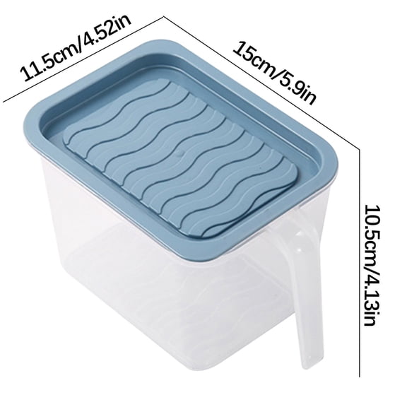 Stackable Pantry Storage Container - 4-Sided Locking Lid Clear Food Organizer for Grains Pasta Snacks​