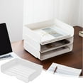 thumbnail image 1 of Stackable Paper Tray Letter Tray Organizer - Desk File Organizer Office Paper Storage Rack, Space-Saving Desk Storage for Notes Pens Folders Notebooks Home Office, 1 of 7