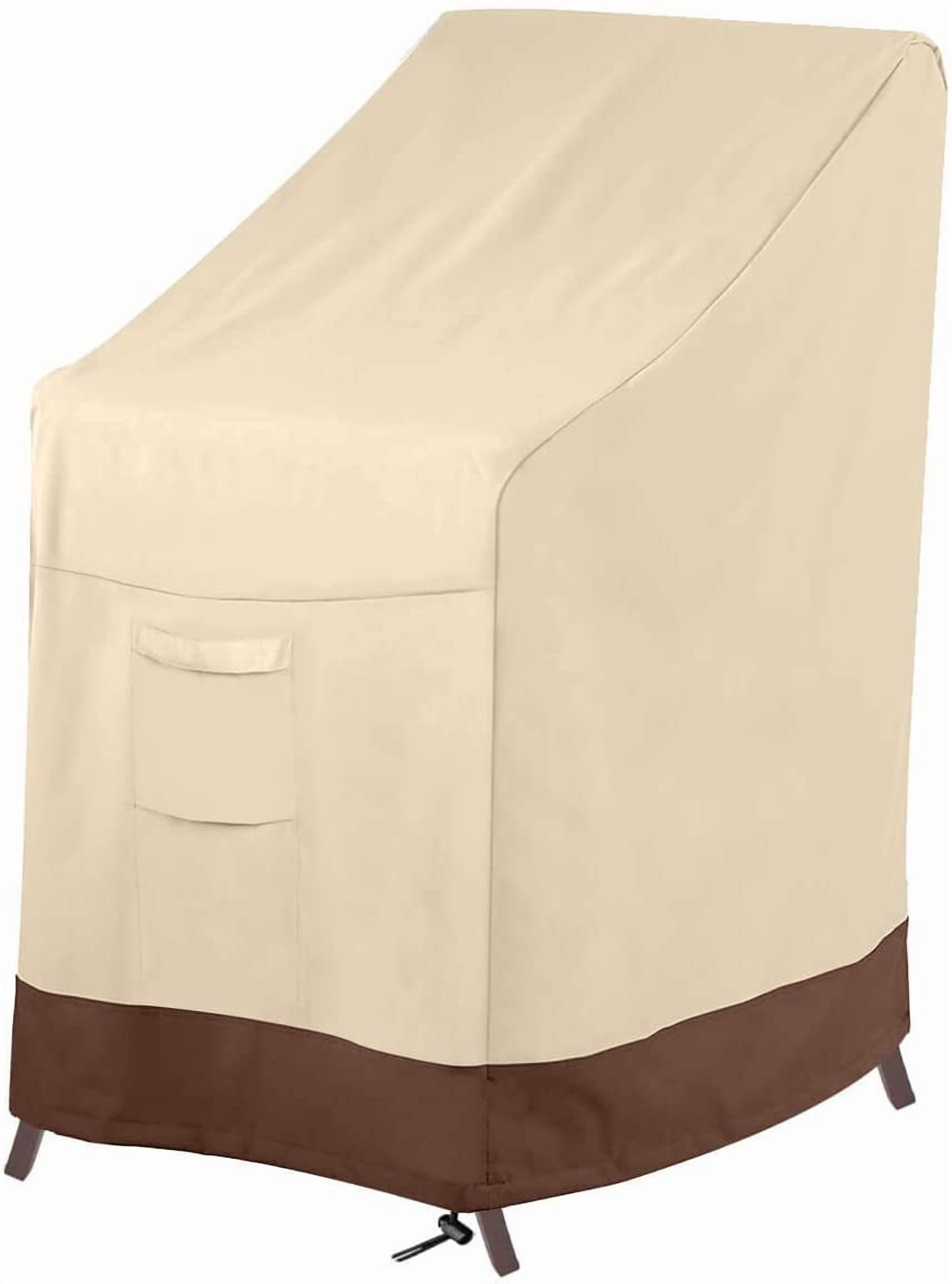 Stackable Patio Chair Cover,100% Waterproof Outdoor Cover, Heavy Duty Lawn Furniture Covers,Fits for 4-6 Dining Chairs,36"Lx28"Wx47"H,Beige&Brown Beige & Brown 36"Lx28"Wx47"H