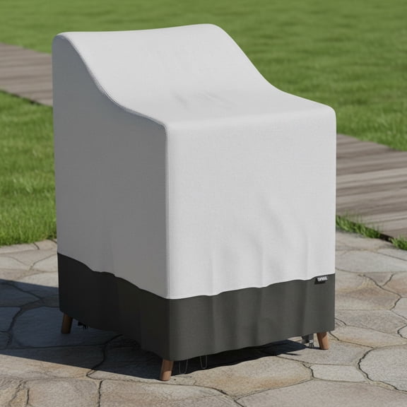 Stackable Patio Chair Cover Heavy Duty 420D Outdoor Chair Cover Waterproof and All Weather Protection Fit for Stackable Dining Chairs