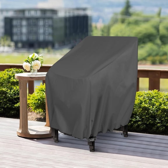 Stackable Patio Chair Cover Waterproof Outdoor Stack of Chairs Cover, Black