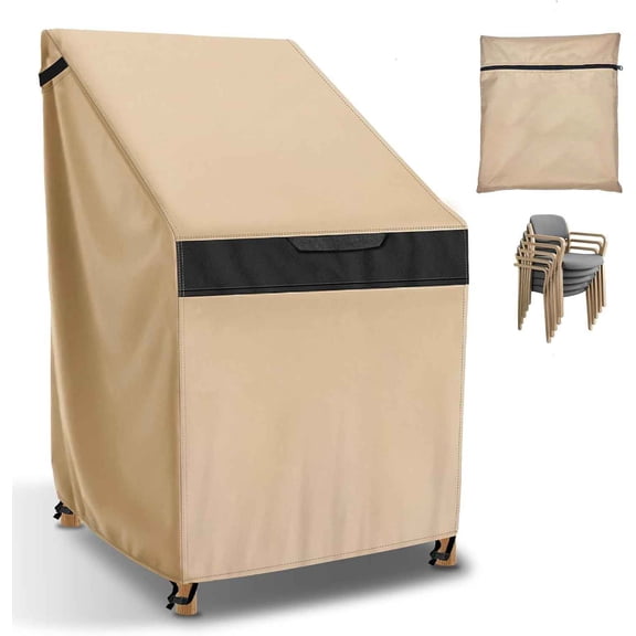 Stackable Patio Chair Covers, Stacking Outdoor Chair Covers Waterproof with Heavy Duty Material, Lawn Chair Covers Fits for Stackable Patio Chairs