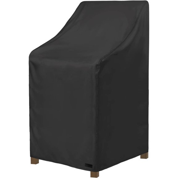 Stackable Patio Chair Covers Waterproof Outdoor Patio Furniture Stacking Chair Cover, Fits for Stack Dining High Back Chairs, Black