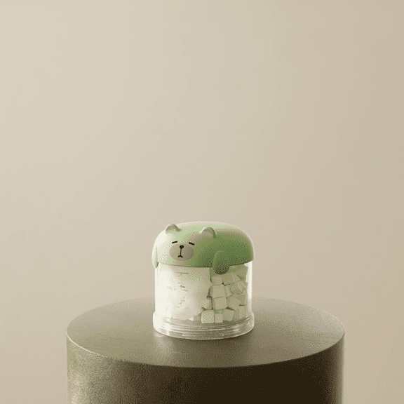 Stackable Pet Food Storage Container - Cute Animal-Shaped Sealed Jars with Measurement Markings, Airtight Containers for Dry/Wet Pet Food Treats（Green, 1 Layer）