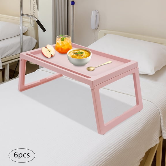 Stackable Pink Lap Desks 6pcs Foldable PP Table for School Home
