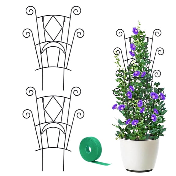 Stackable Plant Support Stakes, 2 Pack Metal Twig Plants Trellis for Indoor and Outdoor Use, Garden Accessories for House Potted Flower Monstera Trumpets 15.35 inch