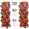 Size: 2 Sets, Shape: 6-Tier, and Actual Color: Red