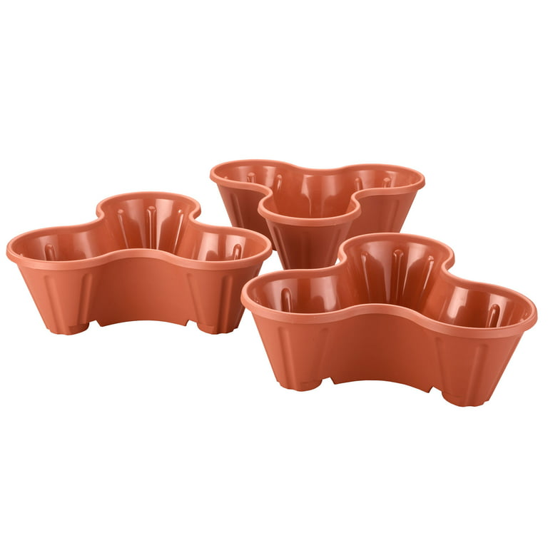 Stackable Planter Pots, Vertical Gardening for Compact Spaces, Set of 3,  Terra Cotta