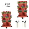 Size: 2 Sets, Shape: 3-Tier, and Actual Color: Red