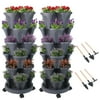 Size: 2 Sets, Shape: 6-Tier, and Actual Color: Dark Gray