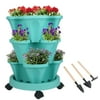 Size: 1 Set, Shape: 3-Tier, and Actual Color: Teal