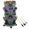 Size: 1 Set, Shape: 4-Tier, and Actual Color: Dark Gray