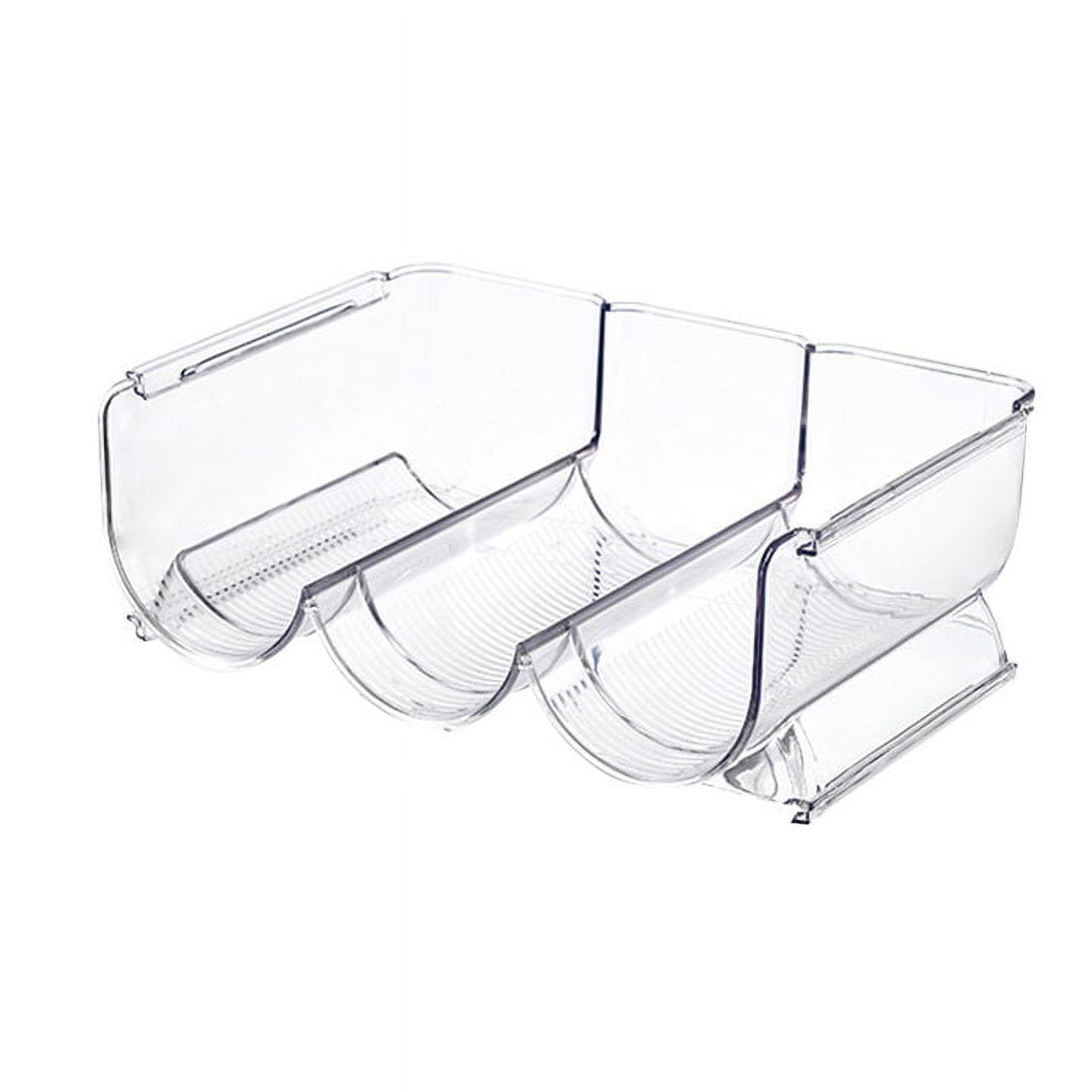 Projectretro Stackable Plastic 3 Bottle Refrigerator Wine Rack, Clear ...