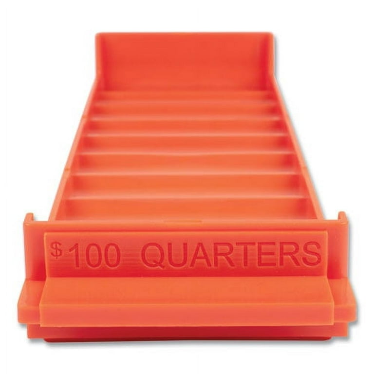 Stackable Plastic Coin Tray, Dimes, 10 Compartments, Denomination and Capacity Etched On Side, Green Stackable Plastic Coin Tray, Dimes, 10 Compartments, Denomination and Capacity Etched On Side, Green