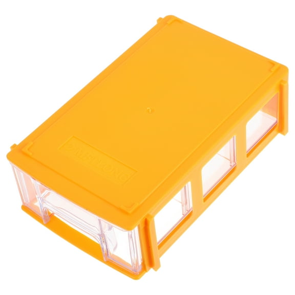Stackable Plastic Craft Storage Drawer Desk Organization Pull Out Small Craft Storage Case Box Cube For Office Supplies Yellow