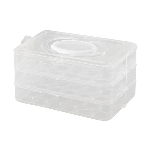 Stackable Plastic Egg Carton with Lid And Handle for Refrigerator Storage, Reusable Deviled Egg Tray for Kitchen, Picnics, And Easter Parties Eactix