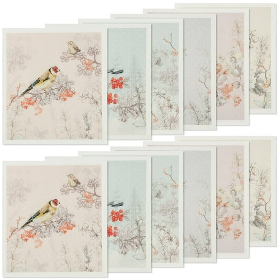 Keyohome Swedish Dishcloths for Kitchen,12 pack Reusable Kitchen Dish Towels,Non-Scratch Swedish Cleaning Cloth,Super Absorbent Cellulose Cloths,Dishwasher Safe