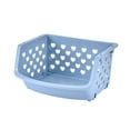 thumbnail image 1 of Stackable Plastic Fruit & Vegetable Basket Rack, Multi-Layer Counter-Top Produce Stand & Toy Storage Shelf, Ventilated Baskets for Pantry, Bathroom, Nursery Or Dorm Organization, 1X Storage Rack, 1 of 3