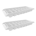 thumbnail image 1 of Stackable Plastic Ice Cube Trays (2-Pack) - 16 Cubes Per Tray Design for Cocktails, Whiskey and Chocolate Molds - White, 1 of 3
