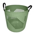 thumbnail image 1 of Stackable Plastic Laundry Storage Basket - Large Capacity Breathable Bin for Wet Clothes, Towels, and Household Items - Durable and Versatile Organizer for Home Use,Green, 1 of 5