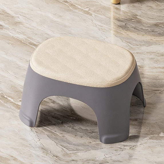 Stackable Plastic Stool for Living Room and Bathroom, Durable Skidproof Design, Comfortable Seat for Kids and Adults, Multi-Use Shoe-Changing and Step Stool Gray