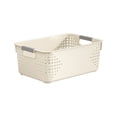 thumbnail image 1 of Stackable Plastic Storage Bin With Handles Open Top Closet Drawer Container Box White M Size 11.8x8.2 Inch, 1 of 6