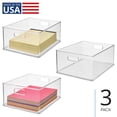 thumbnail image 1 of Stackable Plastic Storage Bin with Handles for Kitchen, Bathroom, or Home Office - Made in USA, 1 of 8