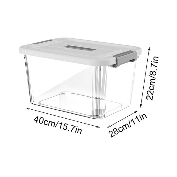 Stackable Plastic Storage Bin with Lid | Clear Organizer Box for Clothes & Sundries | Medium 9.8x7.1x5.9 Inches | Garage Office Home Use