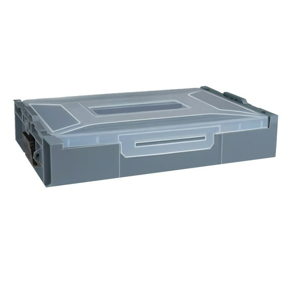 Stackable Plastic Storage Box Modular Tool Parts Organizer For Hardware Household Sundries Green Yellow Gray Orange 13.5X9.84X2.68 Inch Gray