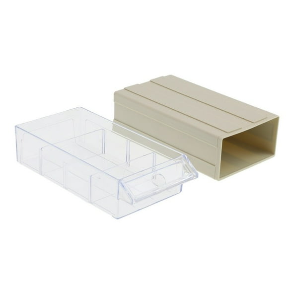 Stackable Plastic Storage Box with Clear Drawers for Hardware, Screws, Tools, Craft Supplies, 180x95x50mm, Blue