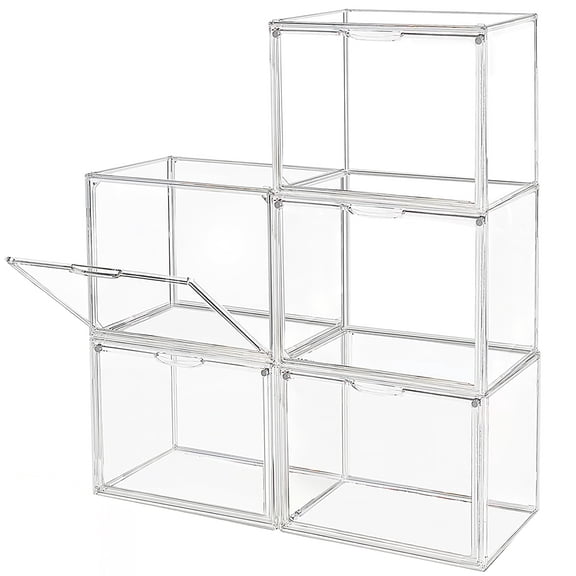 Stackable Plastic Storage Chest L 5.0 Clear Dustproof Collectible Display Case