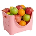 thumbnail image 1 of "Stackable Plastic Storage Container, Pink Stacking Bins", 1 of 7