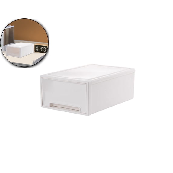 Stackable Plastic Storage Drawer Organizer – 12.01 x 8.66 x 4.72 Inches Desktop Drawer for Lingerie, Stationery, Cosmetics & Office Supplies