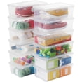 thumbnail image 1 of Stackable Plastic Storage Shoebox, BPA-Free Nestable Container with Latching Lid to Organize Shoes, See-Through Box for Home and Office, Multi-Purpose Clear Bins (12 Pack 6 Quart), 1 of 4