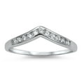 thumbnail image 1 of Stackable Pointed Tiara Cubic Zirconia Ring Sterling Silver 925, 1 of 3