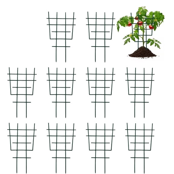 Stackable Potted Plant Trellis, Adjustable Rustproof Climbing Plant Support Stakes for Vine, Ivy, Clematis, Jasmine, Pothos, Monstera – Indoor & Outdoor Plant Training(RL 10 PCS)