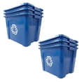 thumbnail image 1 of Stackable Recycling Bins 14 Gallon (6 Pack), Blue - Kitchen/Garage Waste Containers for Paper, Cardboard & Plastic, 1 of 8