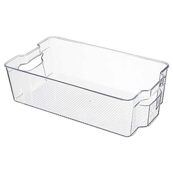 Stackable Refrigerator Drawer Organizer Pull Out Fridge Storage Bin for Fruit Vegetables Meat - Plastic With Handle Divided Container - Space Saving for Kitchen Pantry Freezer Cabinet Countertop,1PC