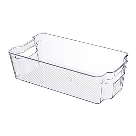 Stackable Refrigerator Drawers with Pull Out Handles | Clear Plastic Food Storage Organizer for Fruits Vegetables | Space Saving Kitchen Fridge Bins | Set of 2