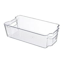 Stackable Refrigerator Drawers with Pull Out Handles | Clear Plastic Food Storage Organizer for Fruits Vegetables | Space Saving Kitchen Fridge Bins | Set of 2