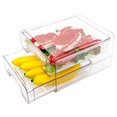 Stackable Refrigerator Drawers Pull Out Bins Double Layer Fridge