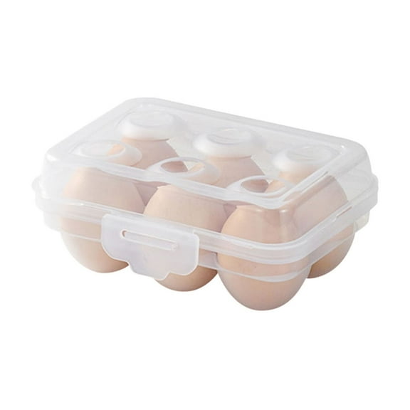 Stackable Refrigerator Egg Storage Box, 12-Capacity Food-Safe Plastic Container with Handle, Transparent & Space Saving Egg Keeper Container for Kitchen (B)