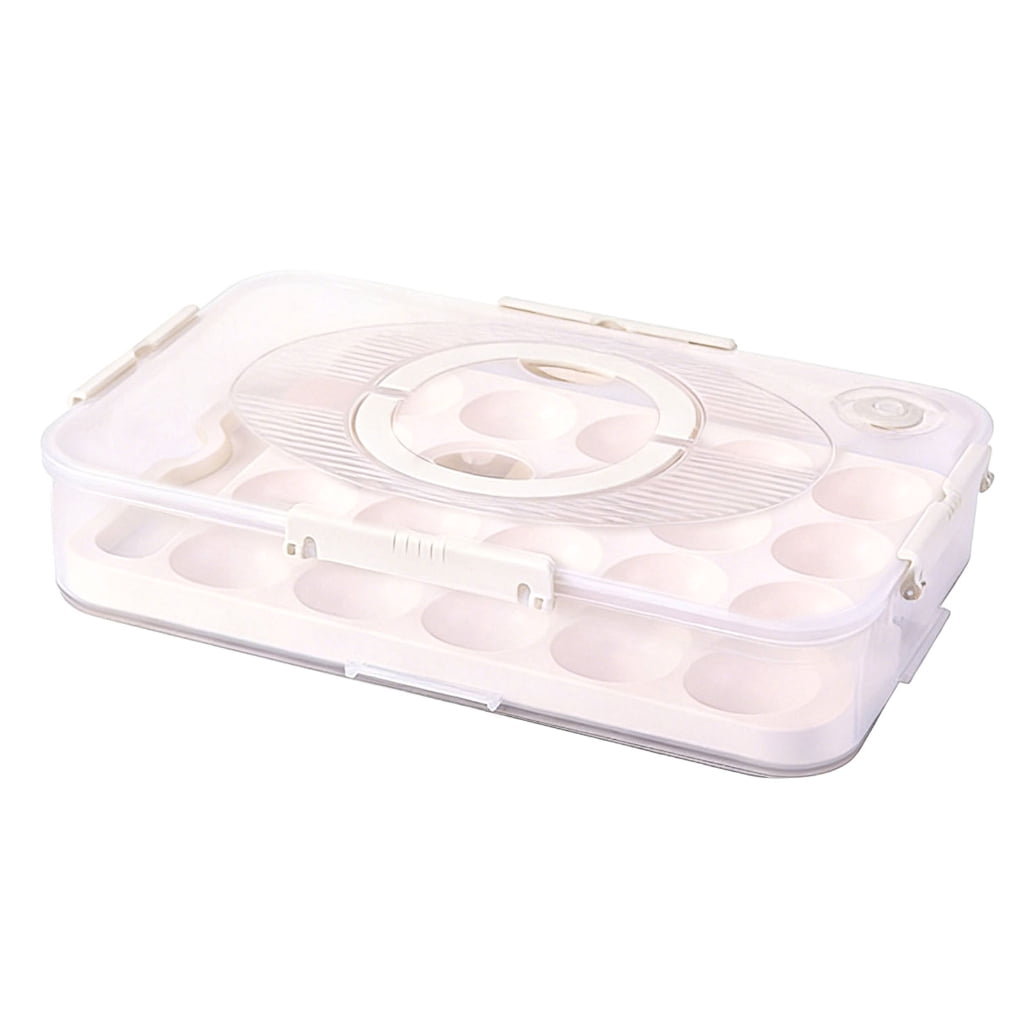 Stackable Refrigerator Eggs Organizers With Handles And Latches Keep Eggs Secure During Travel Tray With Lid