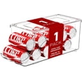 thumbnail image 1 of Stackable Refrigerator Organizer, Soda Can Dispenser Pop Cans Container Beverage Holder with Lid for Fridge, Freezer, Kitchen, Clear Plastic Storage Bins-Holds 10 Cans Each (One), 1 of 7
