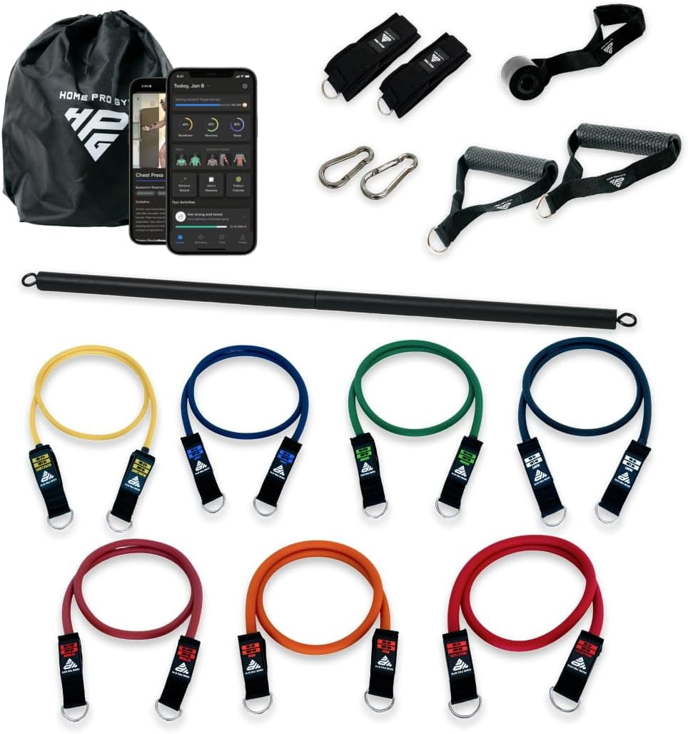 Stackable Resistance Band Set - with Up to 450LBS of Resistance, Band ...